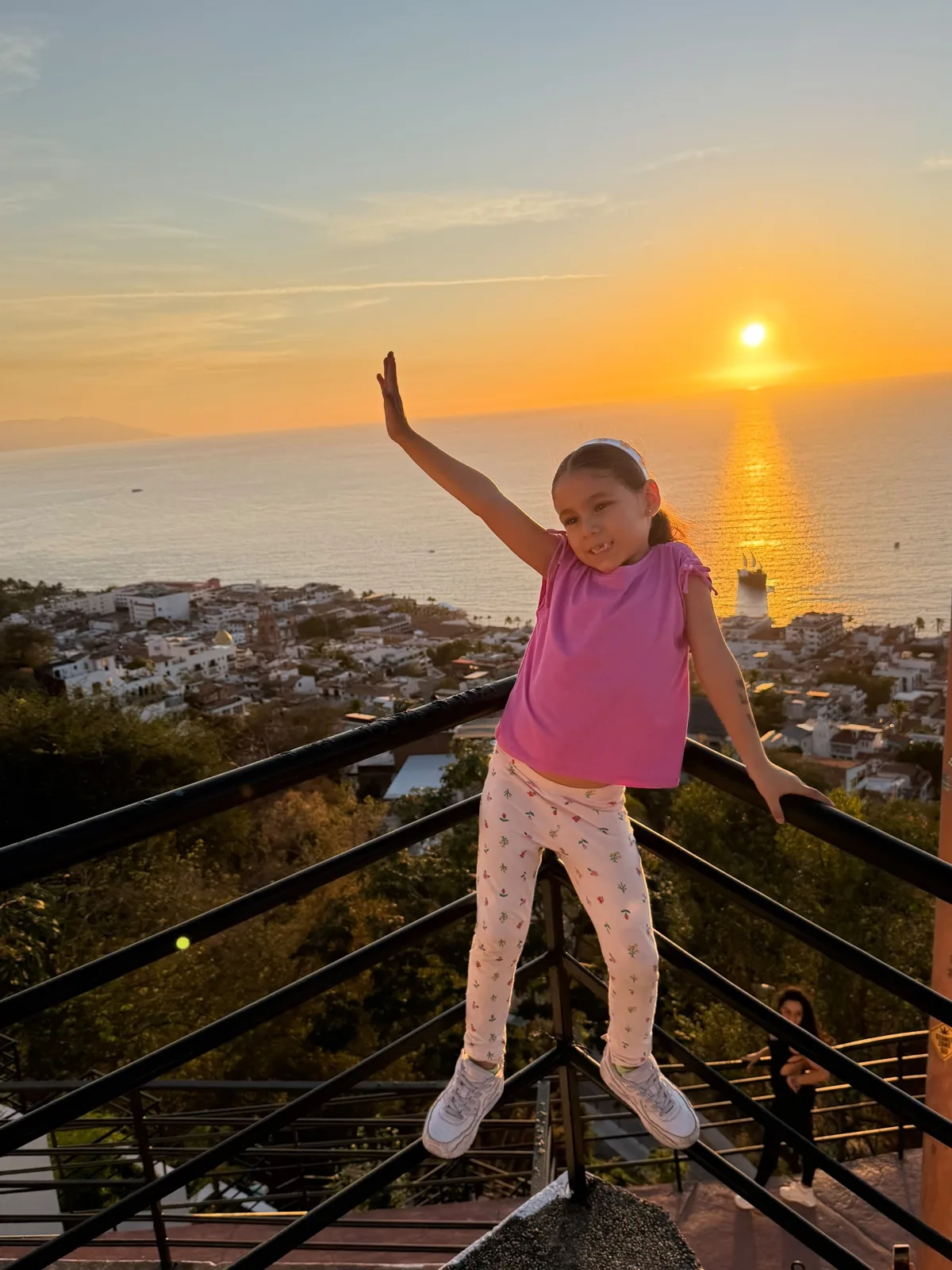 Pepe’s daughter enjoying a sunset view over downtown Puerto Vallarta