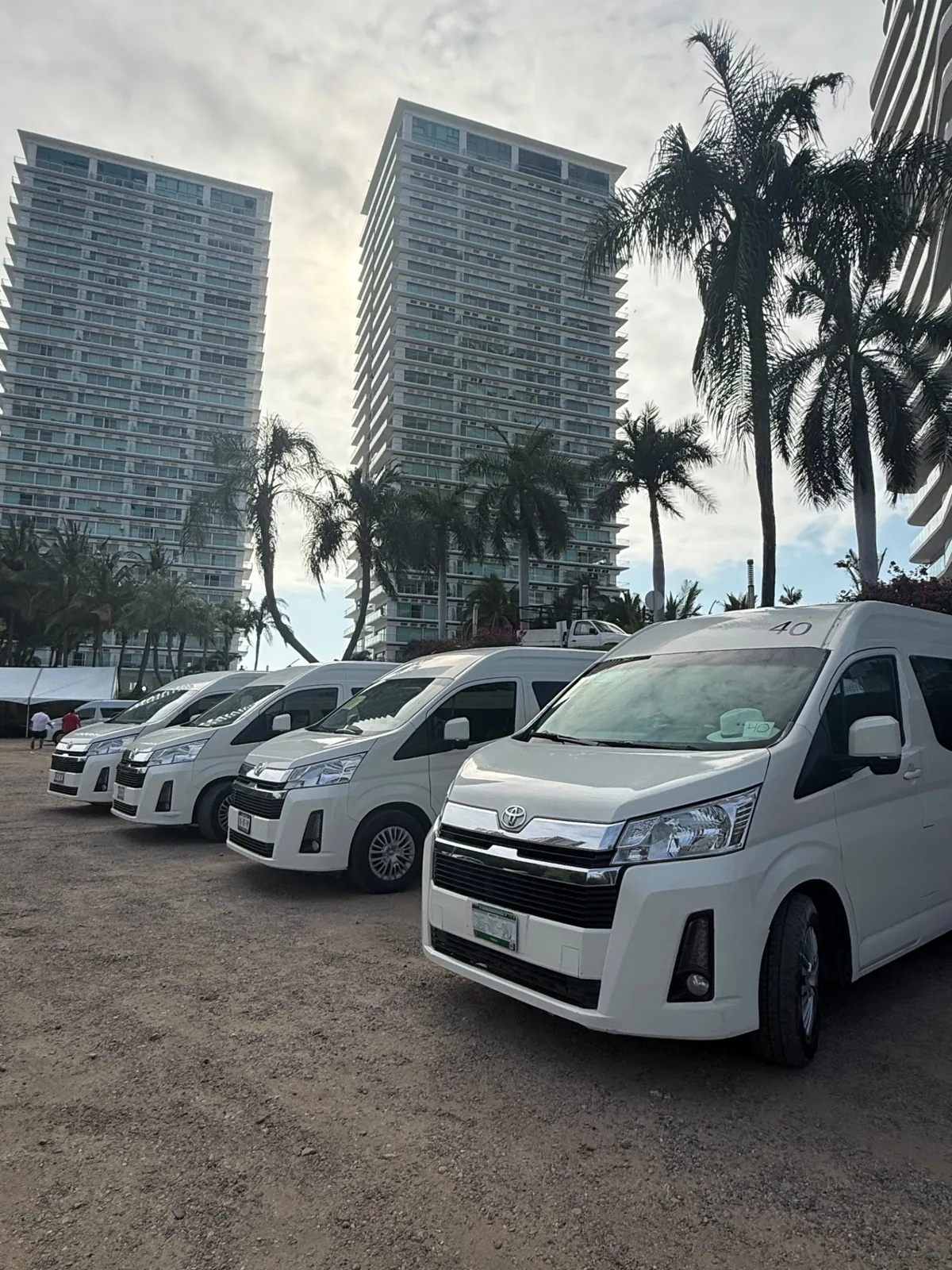 Vallarta Roots private vans lined up and ready for transfers